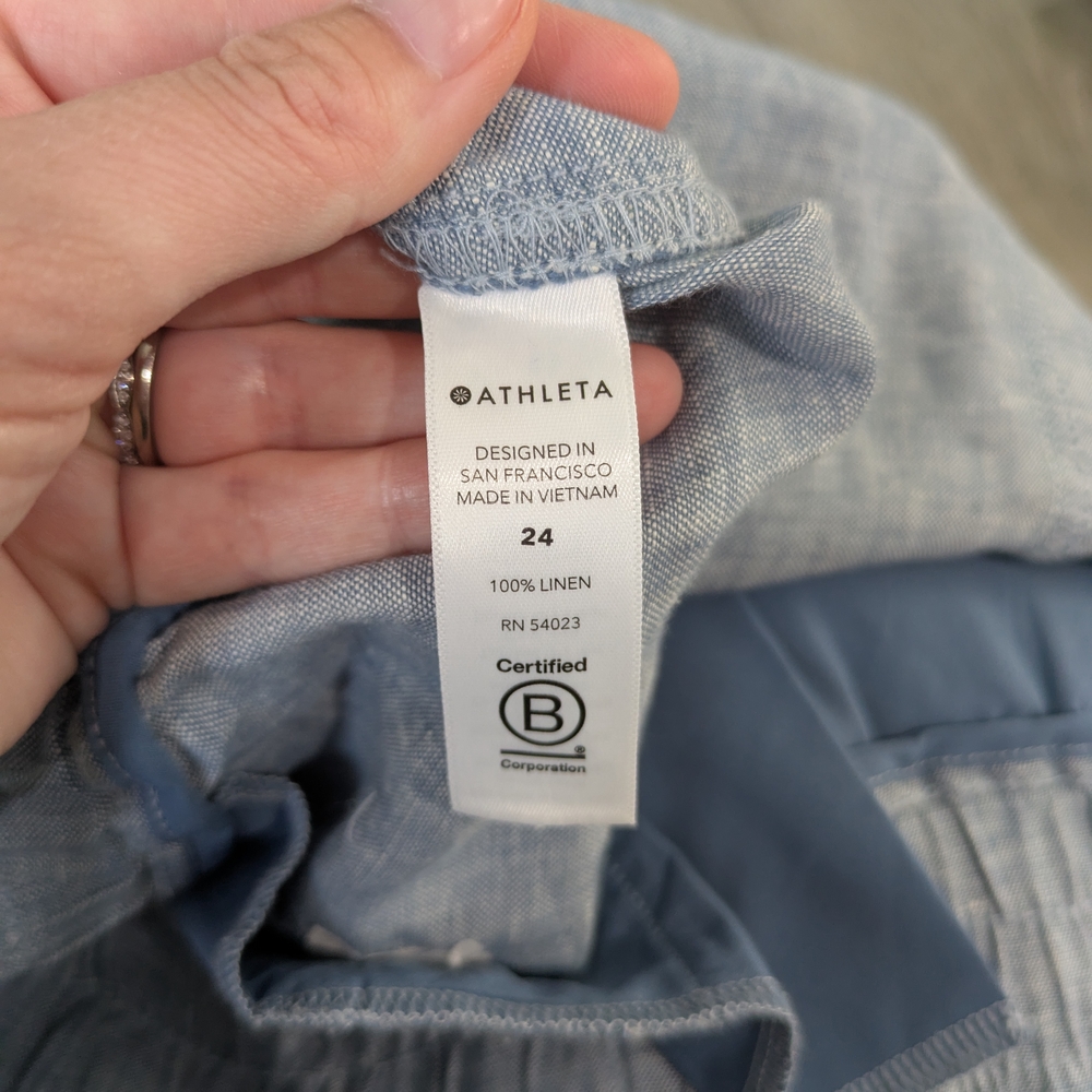 Athleta High Waist Blue Shorts Relaxed Fit - Picture 5 of 7